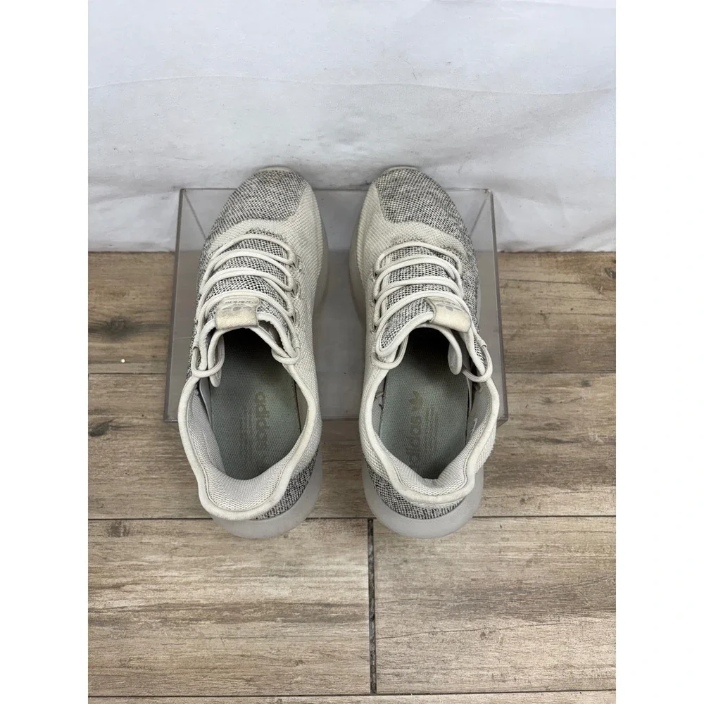 Adidas Tubular Shadow Knit Sneakers Mens Size 12 Beige Running Shoes
